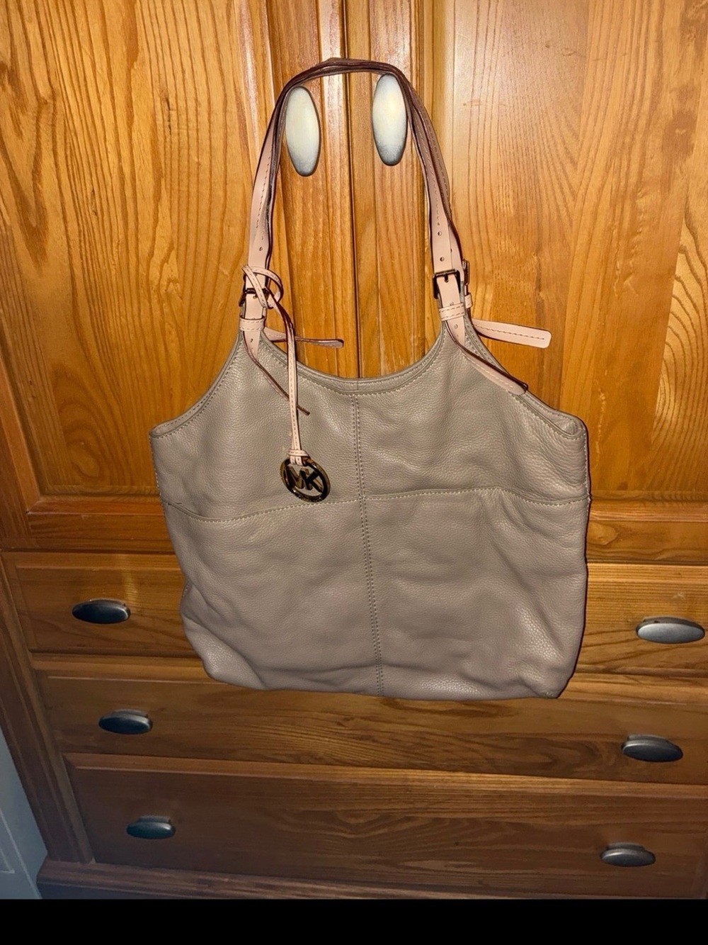 Michael Kors Taupe Pebbled Leather Tote
